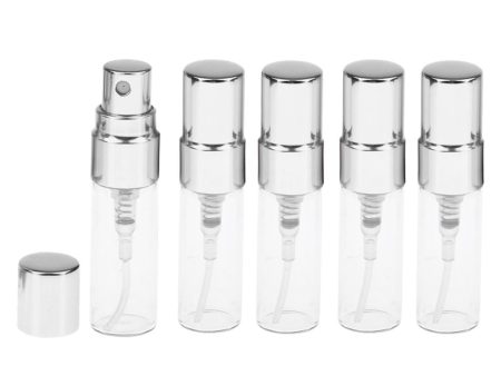 5x Mini Empty Perfume Aftershave Spray Bottles Travel Fine Mist Sprayer 3ml Silver Online Sale