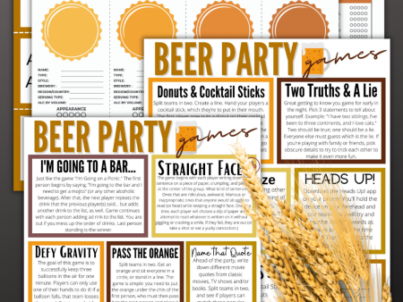 Beer Party Games + Beer Tasting Scorecards Online Hot Sale